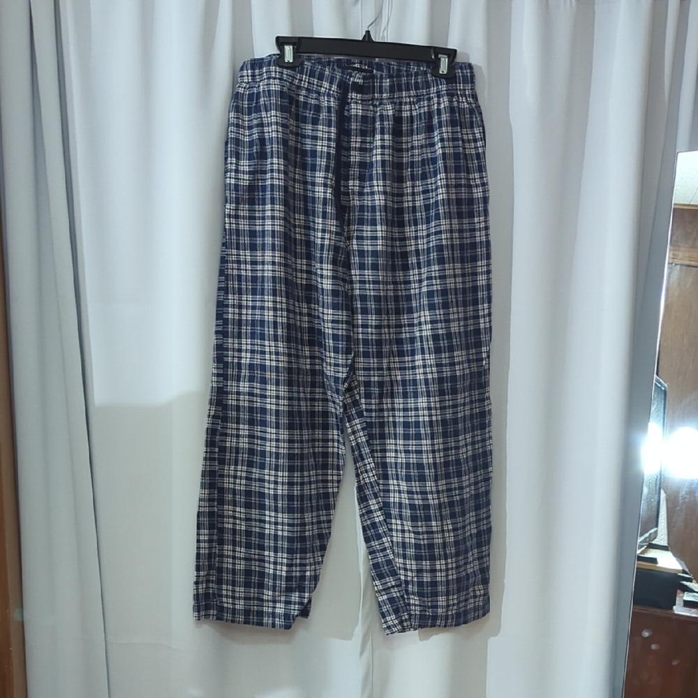 Men’s Blue Plaid Lounge / Casual Pants – Size XL | 100% Cotton - Picture 3 of 16